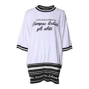 Dolce & Gabbana White Cotton DG Fashion Crew Neck Tee Women's T-shirt